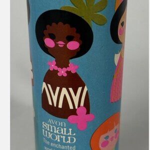 Vintage Avon Small World Perfumed Talc Full Container 3.5 Oz RARE